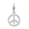 Lex & Lu Sterling Silver Small Polished Peace Sign w/Lobster Clasp Charm - Lex & Lu