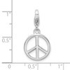 Lex & Lu Sterling Silver Small Polished Peace Sign w/Lobster Clasp Charm - 4 - Lex & Lu