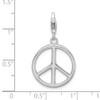 Lex & Lu Sterling Silver Large Polished Peace Sign w/Lobster Clasp Charm - 4 - Lex & Lu