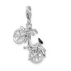 Lex & Lu Sterling Silver 3-D Enameled Bicycle w/Lobster Clasp Charm LAL108222 - 4 - Lex & Lu