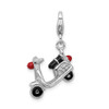Lex & Lu Sterling Silver 3-D Enameled Crystals Moped Clasp Charm - Lex & Lu