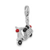 Lex & Lu Sterling Silver 3-D Enameled Crystals Moped Clasp Charm - 4 - Lex & Lu