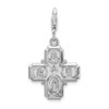 Lex & Lu Sterling Silver 4-way Medal w/Lobster Clasp Charm - Lex & Lu