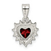 Lex & Lu Sterling Silver Garnet & CZ Pendant - 4 - Lex & Lu