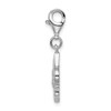 Lex & Lu Sterling Silver CZ Fleur de Lis w/Lobster Clasp Charm LAL108240 - 2 - Lex & Lu