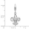 Lex & Lu Sterling Silver CZ Fleur de Lis w/Lobster Clasp Charm LAL108240 - 4 - Lex & Lu