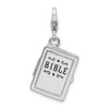 Lex & Lu Sterling Silver 3-D Enameled Bible w/Lobster Clasp Charm - Lex & Lu