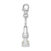 Lex & Lu Sterling Silver 3-D Enameled Church w/Moving Bell w/Lobster Clasp Charm - 2 - Lex & Lu