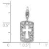 Lex & Lu Sterling Silver CZ Cut-out Cross/Faith Clip-on w/Lobster Clasp Charm - 4 - Lex & Lu