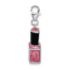 Lex & Lu Sterling Silver 3-D Enameled Pink Nail Polish Bottle Charm - 2 - Lex & Lu