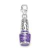 Lex & Lu Sterling Silver 3-D Enameled Purple Nailpolish Bottle Charm - 2 - Lex & Lu