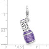 Lex & Lu Sterling Silver 3-D Enameled Purple Nailpolish Bottle Charm - 4 - Lex & Lu