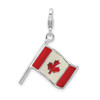 Lex & Lu Sterling Silver 3-D Enameled Canadian Flagw/Lobster Clasp Charm - Lex & Lu