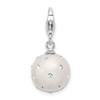Lex & Lu Sterling Silver Click-on White Ferido & Stellux Crystal Ball Charm - Lex & Lu