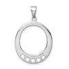 Lex & Lu Sterling Silver Oval Shaped Charm Carrier Pendant - 3 - Lex & Lu