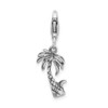 Lex & Lu Sterling Silver 3-D Antiqued Palm Tree w/Lobster Clasp Charm - Lex & Lu