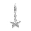 Lex & Lu Sterling Silver 2-D D/C Star w/Lobster Clasp Charm - 3 - Lex & Lu