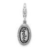 Lex & Lu Sterling Silver Antiqued SPOILED w/Lobster Clasp Charm - Lex & Lu