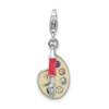 Lex & Lu Sterling Silver CZ Enamel Artist Palette w/Lobster Clasp Charm - Lex & Lu