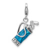 Lex & Lu Sterling Silver Enameled 3-D Golf Bag and Clubs w/Lobster Clasp Charm - 3 - Lex & Lu