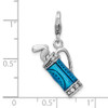 Lex & Lu Sterling Silver Enameled 3-D Golf Bag and Clubs w/Lobster Clasp Charm - 5 - Lex & Lu