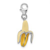 Lex & Lu Sterling Silver Enameled 3-D Peeled Banana w/Lobster Clasp Charm - 2 - Lex & Lu