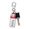 Lex & Lu Sterling Silver Enameled 3-D Fingernail Polish w/Lobster Clasp Charm - 2 - Lex & Lu