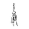 Lex & Lu Sterling Silver Heart Cross and Key w/Lobster Clasp Charm - 3 - Lex & Lu