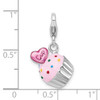 Lex & Lu Sterling Silver Enameled 3-D Cupcake and Heart w/Lobster Clasp Charm - 5 - Lex & Lu