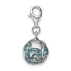 Lex & Lu Sterling Silver 3-D Enameled World Globe w/Lobster Clasp Charm - 2 - Lex & Lu