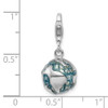 Lex & Lu Sterling Silver 3-D Enameled World Globe w/Lobster Clasp Charm - 5 - Lex & Lu