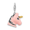 Lex & Lu Sterling Silver 3-D Enameled Unicorn Head w/Lobster Clasp Charm - 3 - Lex & Lu