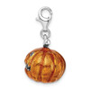 Lex & Lu Sterling Silver 3-D Enameled Jack o Lantern w/Lobster Clasp Charm - 2 - Lex & Lu