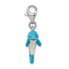 Lex & Lu Sterling Silver 3-D Enameled Dolphin w/Lobster Clasp Charm - 2 - Lex & Lu