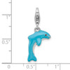 Lex & Lu Sterling Silver 3-D Enameled Dolphin w/Lobster Clasp Charm - 5 - Lex & Lu Lex & Lu Sterling Silver 3-D Enameled Dolphin w/Lobster Clasp Charm - 5 - Lex & Lu