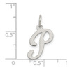 Lex & Lu Sterling Silver Medium Fancy Script Initial P Charm - 3 - Lex & Lu