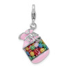 Lex & Lu Sterling Silver Enameled 3-D Candy Jar w/Lobster Clasp Charm - Lex & Lu