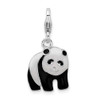 Lex & Lu Sterling Silver Enameled Panda Bear w/Lobster Clasp Charm - Lex & Lu