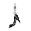 Lex & Lu Sterling Silver w/Rhodium 3-D Enameled High Heel w/Lobster Clasp Char - Lex & Lu