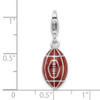 Lex & Lu Sterling Silver w/Rhodium 3-D Enameled Football w/Lobster Clasp Charm - 4 - Lex & Lu