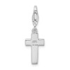 Lex & Lu Sterling Silver w/Rhodium Enameled Cross Clasp Charm LAL108530 - 3 - Lex & Lu