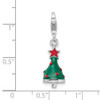 Lex & Lu Sterling Silver w/Rhodium 3-D Enameled Christmas Tree w/Lobster Clasp - 4 - Lex & Lu