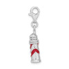 Lex & Lu Sterling Silver w/Rhodium 3-D Enameled Lighthouse w/Lobster Clasp Char - 2 - Lex & Lu