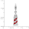 Lex & Lu Sterling Silver w/Rhodium 3-D Enameled Lighthouse w/Lobster Clasp Char - 4 - Lex & Lu