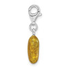 Lex & Lu Sterling Silver w/Rhodium 3-D Enameled Yellow Bean w/Lobster Clasp Cha - 2 - Lex & Lu