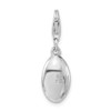 Lex & Lu Sterling Silver w/Rhodium 3-D Love w/Lobster Clasp Charm - 3 - Lex & Lu