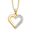 Lex & Lu Sterling Silver & Gold-plated Diamond Mystique 18'' Heart Necklace - Lex & Lu