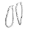 Lex & Lu Sterling Silver Diamond Mystique Oval Twist Hoop Earrings - 2 - Lex & Lu