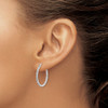 Lex & Lu Sterling Silver Diamond Mystique Round Hoop Earrings LAL108611 - 3 - Lex & Lu