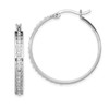 Lex & Lu Sterling Silver Diamond Mystique Round Hoop Earrings LAL108615 - Lex & Lu